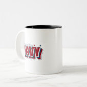 米国海軍レトロヴィンテージレッドホワイトとブルービベス ツートーンマグカップ (正面左)