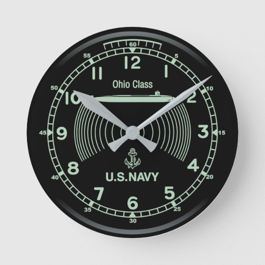 米国海軍時計 模造品 ラウンド壁時計 (正面)