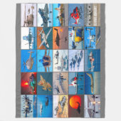 米国海軍航空機「モンタージュ」 フリースブランケット (正面)