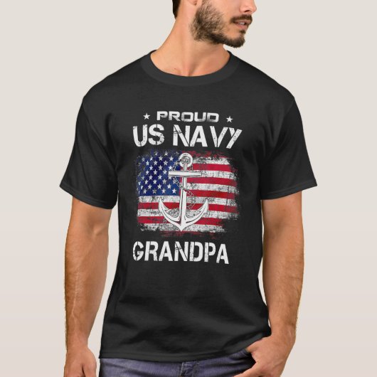 米国海軍誇りを持ったおじいちゃん誇りを持ったバーター Tシャツ (正面)