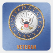 米国海軍退役軍人シール スクエアシール (正面)