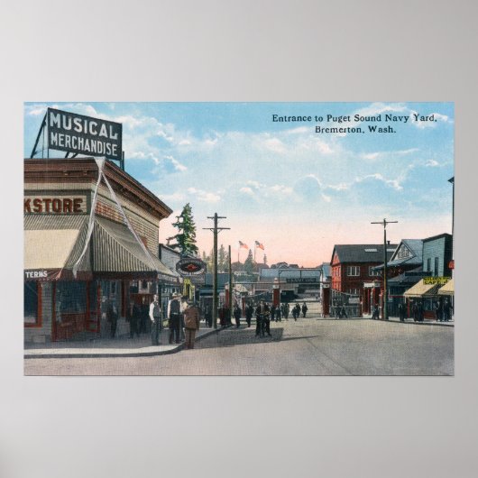 米国海軍造船所へのエントランスビュー ポスター (正面)