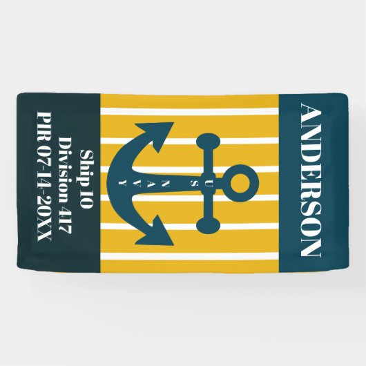 米国海軍PIR卒業ドアバナー 横断幕 (横)