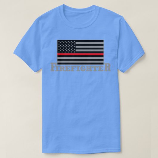 米国消防士の米国旗 Tシャツ (デザイン正面)