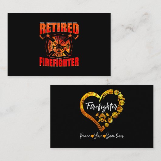 米国消防士アメリカ国旗の赤線 名刺 (正面/裏面)