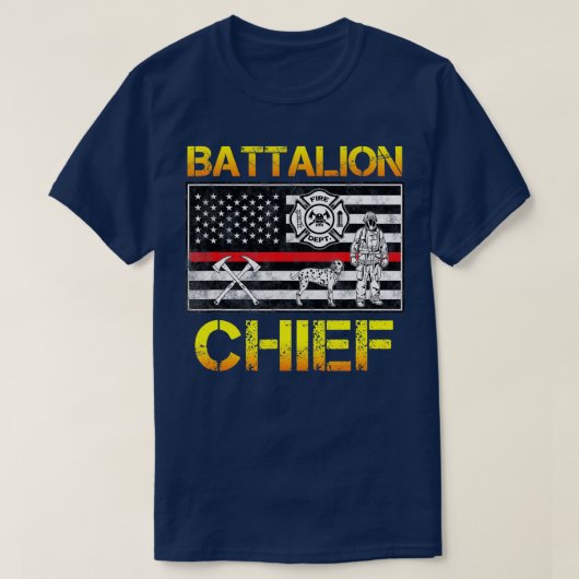 米国消防大隊チーフファイアマンヒーロー Tシャツ (デザイン正面)