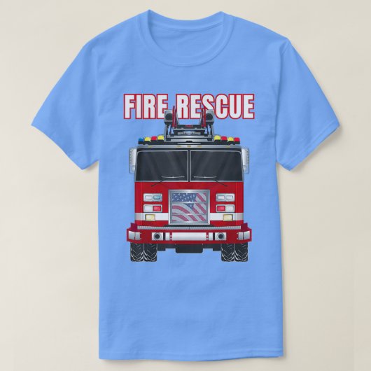 米国消防消防署トラック Tシャツ (デザイン正面)
