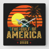 米国湾アメリカEst 2025レトロヴィンテージ スクエア壁時計 (正面)