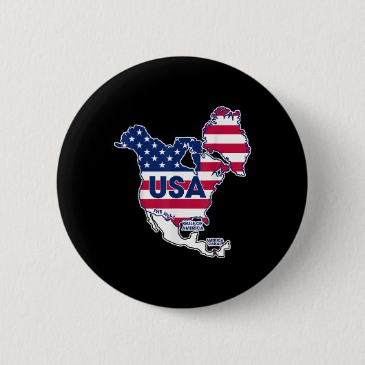 米国湾メキシおもしろいコ湾米国国旗 缶バッジ (正面)