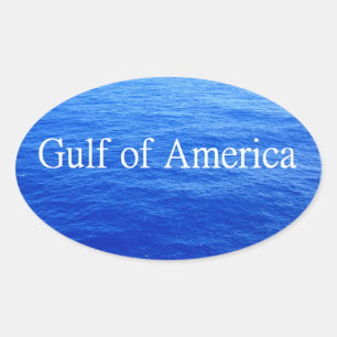 米国湾地図カバーアップステッカー 楕円形シール