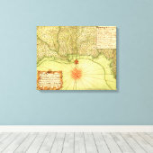 米国湾岸パノラミッ統一されたクの地図 キャンバスプリント (インサイチュ (ウッドフロア))