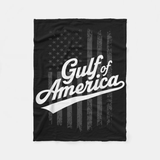 米国湾旗ヴィンテージ フリースブランケット (正面)