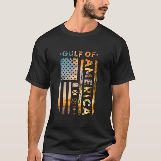 米国湾米国国旗の夏のビーチカム Tシャツ (正面)