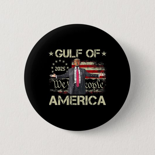 米国湾Est 2025アメリカ国旗トランプF 缶バッジ (正面)