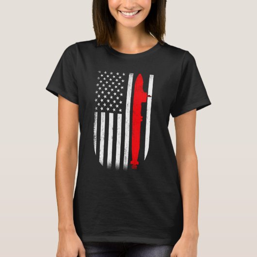 米国潜水艦退役軍人サービス軍隊愛国的 Tシャツ (正面)