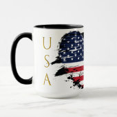 米国激ハート国旗の愛国心 マグカップ (左)
