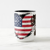 米国激ハート国旗の愛国心 マグカップ (中央)