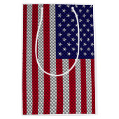 米国炭素繊維旗スタイルプリント ミディアムペーパーバッグ (正面)