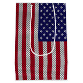 米国炭素繊維旗スタイルプリント ミディアムペーパーバッグ (裏面)