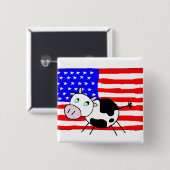米国牛ボタン 缶バッジ (正面&裏面)