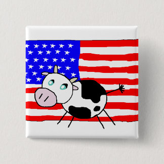 米国牛ボタン 缶バッジ