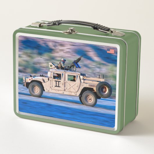 米国特殊運転車 – HMMWV メタルランチボックス (正面)