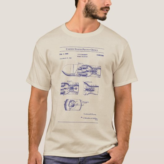 米国特許 – ロケット発射体 Tシャツ (正面)
