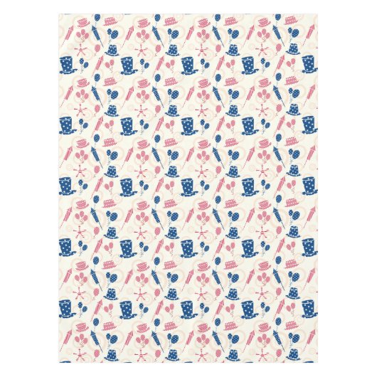 米国独立記念日お祝い記号 テーブルクロス (正面)