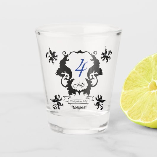 米国独立記念日のグリーティングカード ショットグラス (正面)