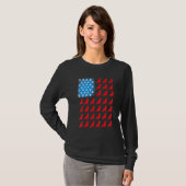 米国独立記念日の国旗ドイツの羊飼いポー Tシャツ (正面フル)