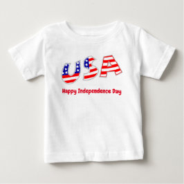 米国独立記念日の国旗 ベビーTシャツ