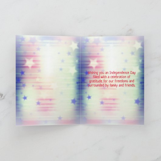 米国独立記念日の旗を持つカウボーイ カード (内部)