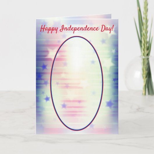 米国独立記念日の旗カード付きカウボーイ カード (正面)