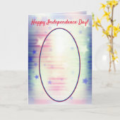 米国独立記念日の旗カード付きカウボーイ カード (黄色い花)