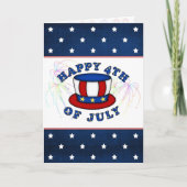 米国独立記念日カードアンクルサムの帽子、スターズ カード (正面)