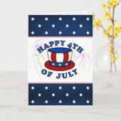 米国独立記念日カードアンクルサムの帽子、スターズ カード (黄色い花)