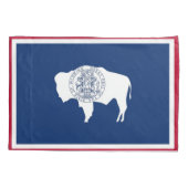 米国独身のワイオミング州愛国的柱状旗 枕カバー (裏面)