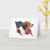 米国猟犬の国旗 カード (黄色い花)