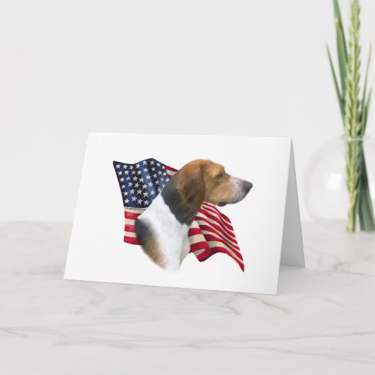 米国猟犬の国旗 カード (正面)