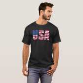米国生まれと7月4日の愛国心を育てた Tシャツ (正面フル)