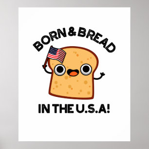 米国生まれのパンと食べおもしろい物 ポスター