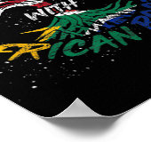 米国産アフリカ産ルーツ米国国旗ブラックヒストル ポスター (角)