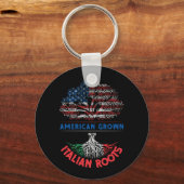 米国産イタリアンルーツ米国国旗ベネズエラ キーホルダー (正面)