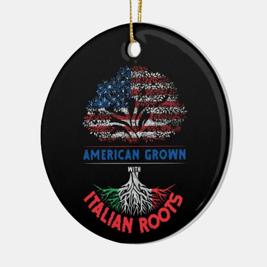 米国産イタリアンルーツ米国国旗ベネズエラ セラミックオーナメント (左)