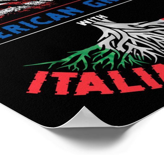 米国産イタリアンルーツ米国国旗ベネズエラ ポスター (角)