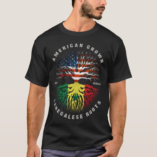 米国産セネガル根セネガル国旗 Tシャツ (正面)