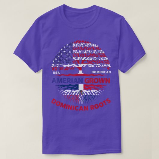 米国産ドミニカ国のルーツドミニカ国旗F Tシャツ (デザイン正面)