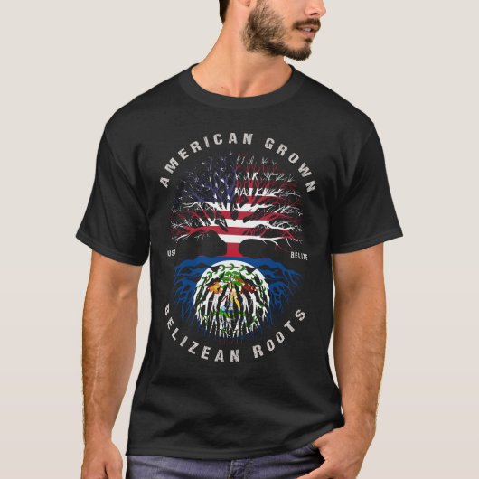 米国産ベリゼンルーツベリーズ国旗 Tシャツ (正面)
