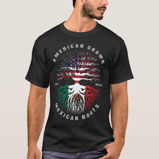 米国産メキシコルーツメキシコ国旗 Tシャツ (正面)