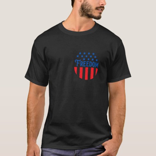 米国男性への女性と子供が米国を代表する国旗 Tシャツ (正面)